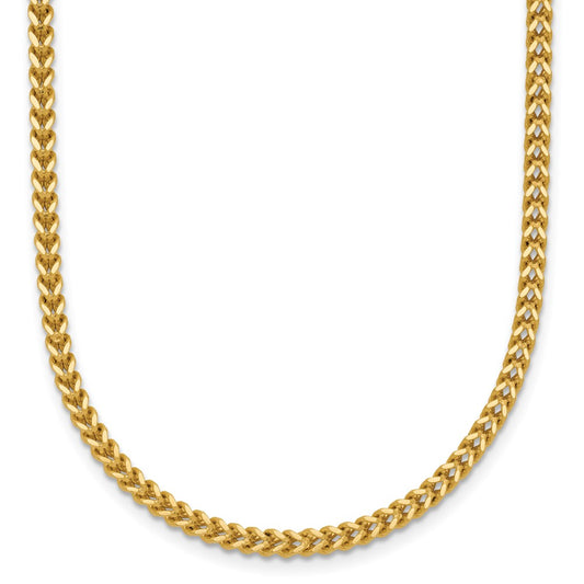 14K Yellow Gold 22 Inch 2mm Franco With Lobster Clasp Chain Necklace