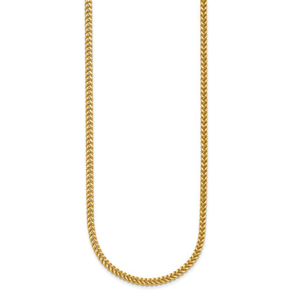 14K Yellow Gold 20 Inch 2.3mm Franco With Lobster Clasp Chain Necklace