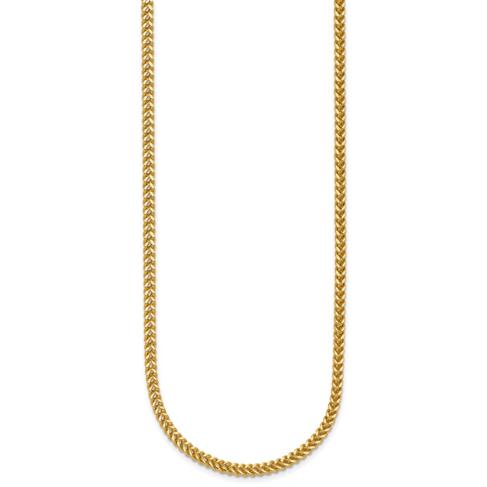 14K Yellow Gold 22 Inch 2.3mm Franco With Lobster Clasp Chain Necklace
