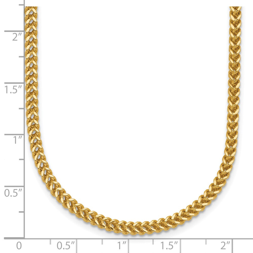 14K Yellow Gold 24 Inch 2.3mm Franco With Lobster Clasp Chain Necklace