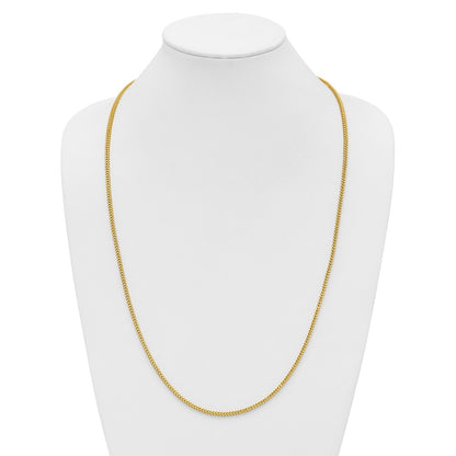 14K Yellow Gold 30 Inch 2.3mm Franco With Lobster Clasp Chain Necklace