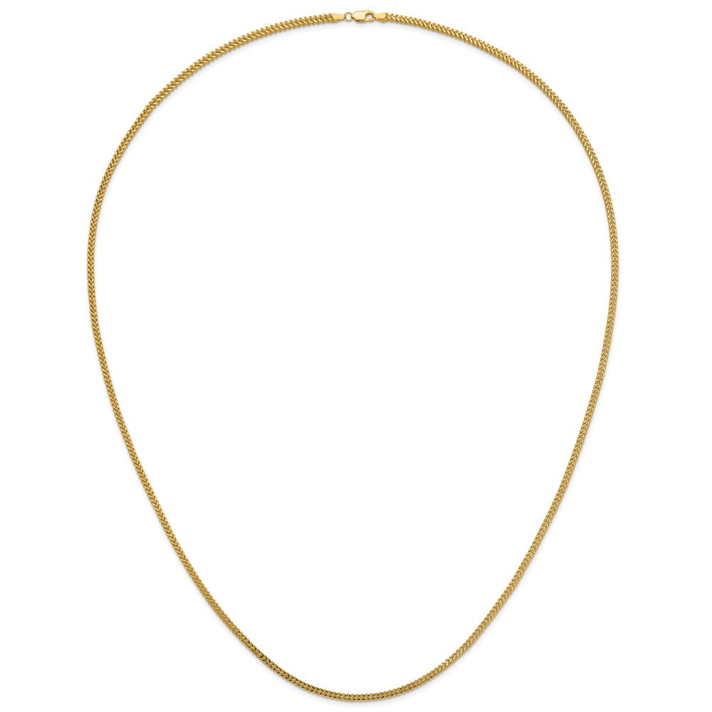 14K Yellow Gold 30 Inch 2.3mm Franco With Lobster Clasp Chain Necklace