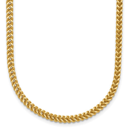 14K Yellow Gold 16 Inch 2.3mm Franco With Lobster Clasp Chain Necklace
