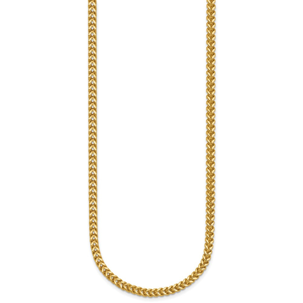 14K Yellow Gold 26 Inch 2.5mm Franco With Lobster Clasp Chain Necklace