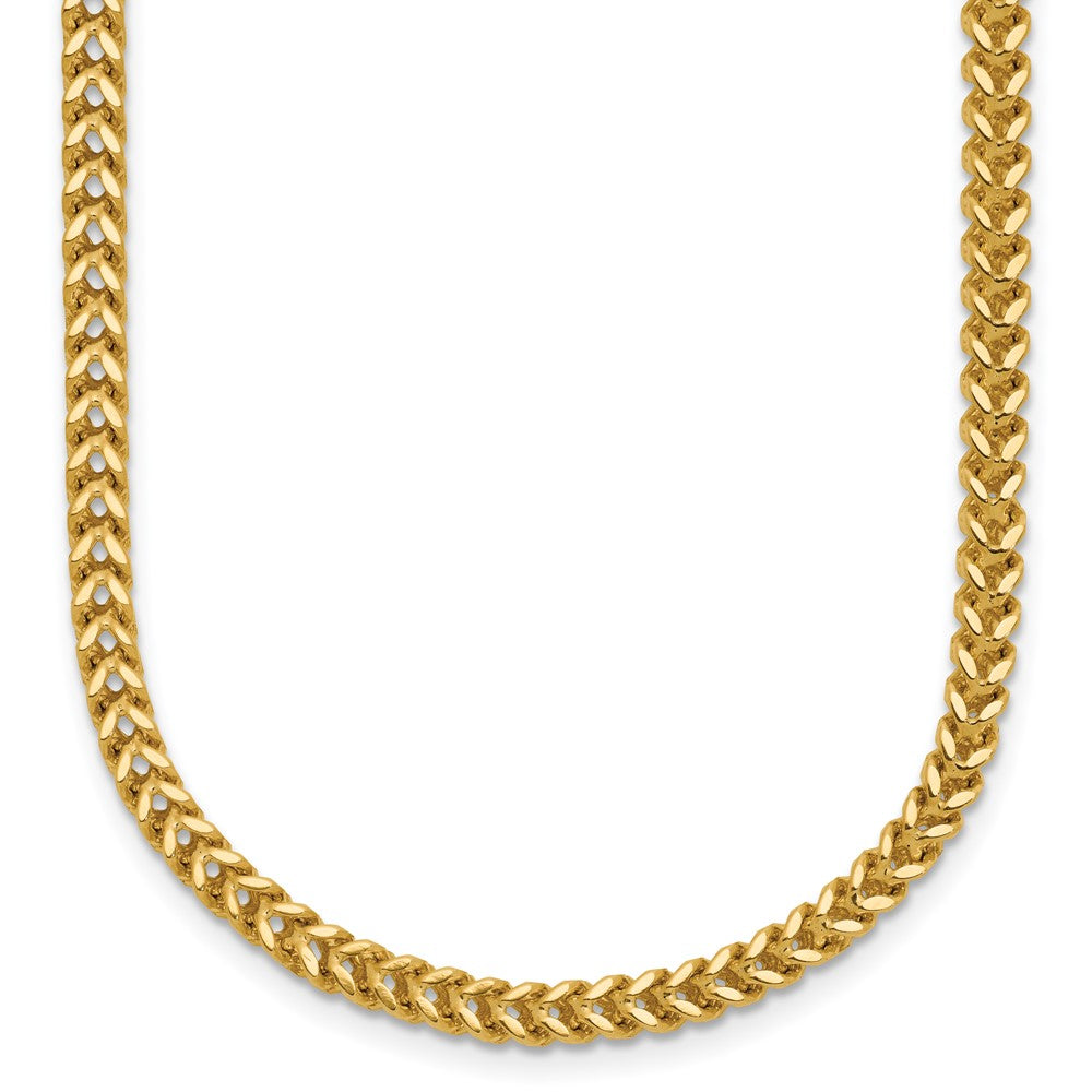 14K Yellow Gold 26 Inch 2.5mm Franco With Lobster Clasp Chain Necklace