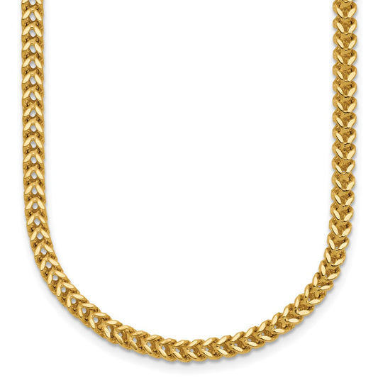 14K Yellow Gold 30 Inch 2.5mm Franco With Lobster Clasp Chain Necklace