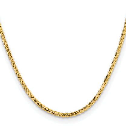 14K Yellow Gold 24 Inch 3mm Franco With Fancy Lobster Clasp Chain Necklace