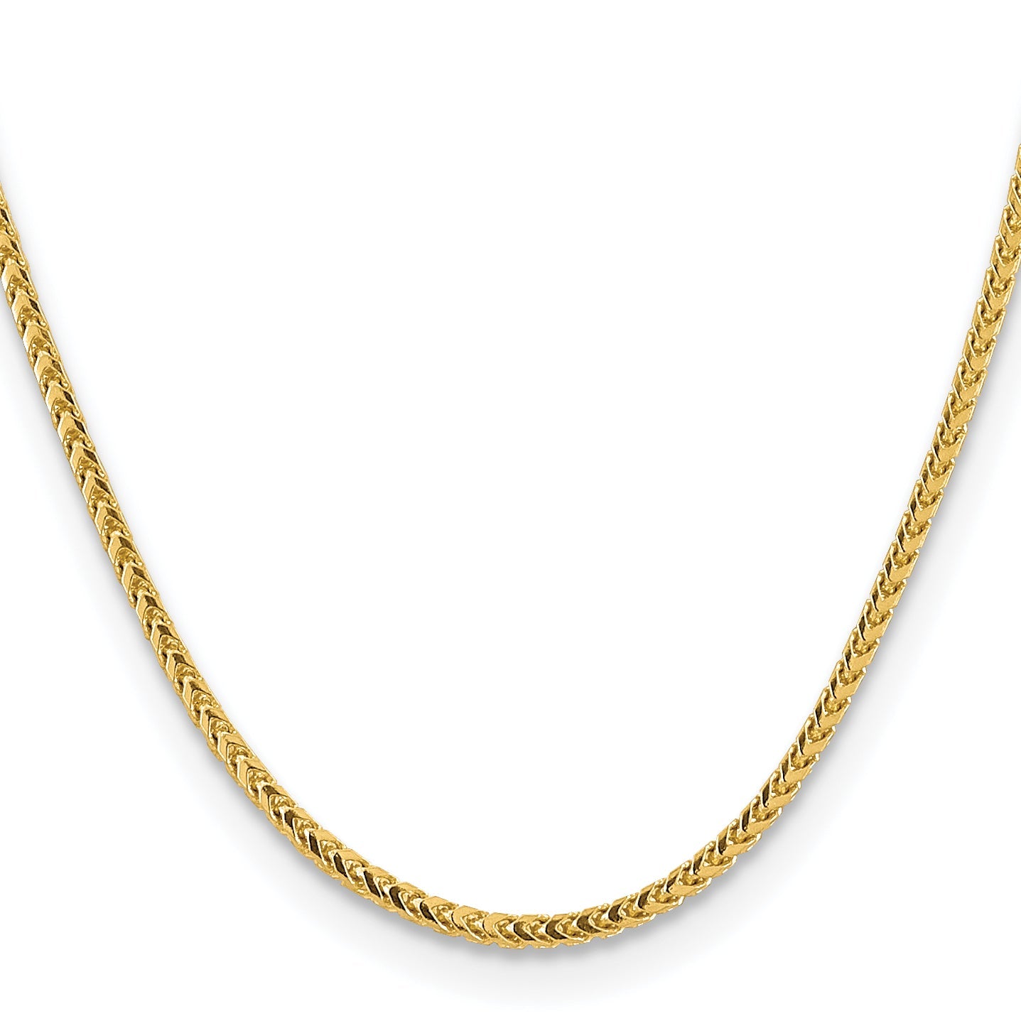 14K Yellow Gold 22 Inch 3mm Franco With Fancy Lobster Clasp Chain Necklace