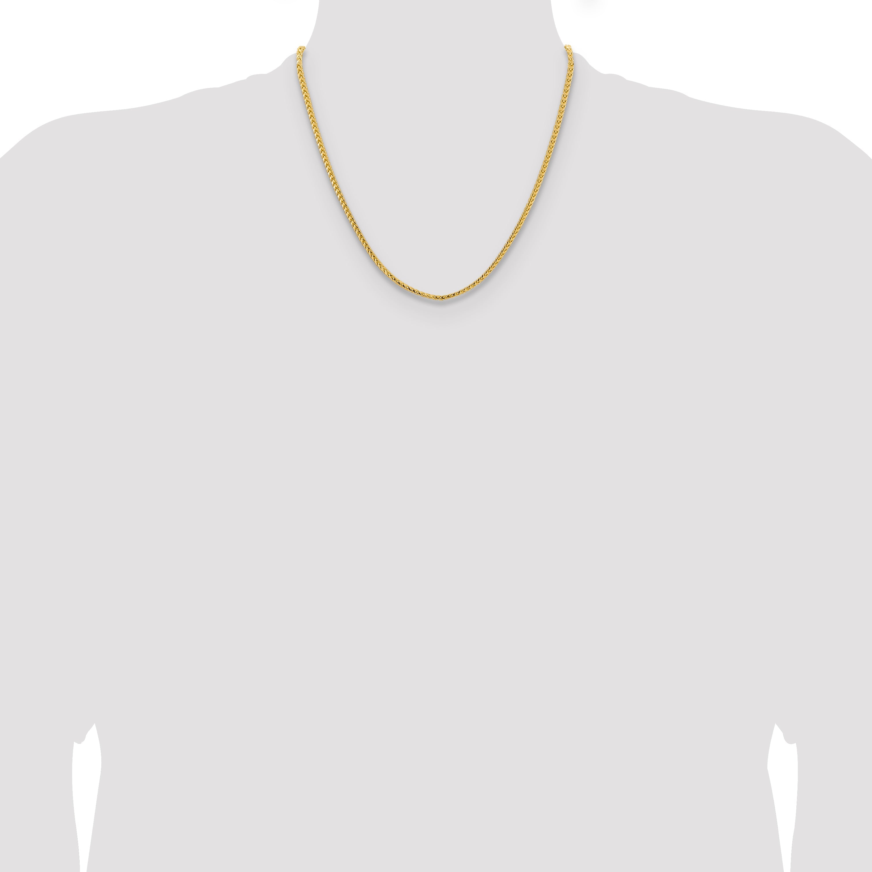 14K Yellow Gold 20 Inch 3mm Franco With Fancy Lobster Clasp Chain Necklace