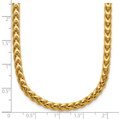 14K Yellow Gold 18 Inch 3.7mm Franco With Fancy Lobster Clasp Chain Necklace