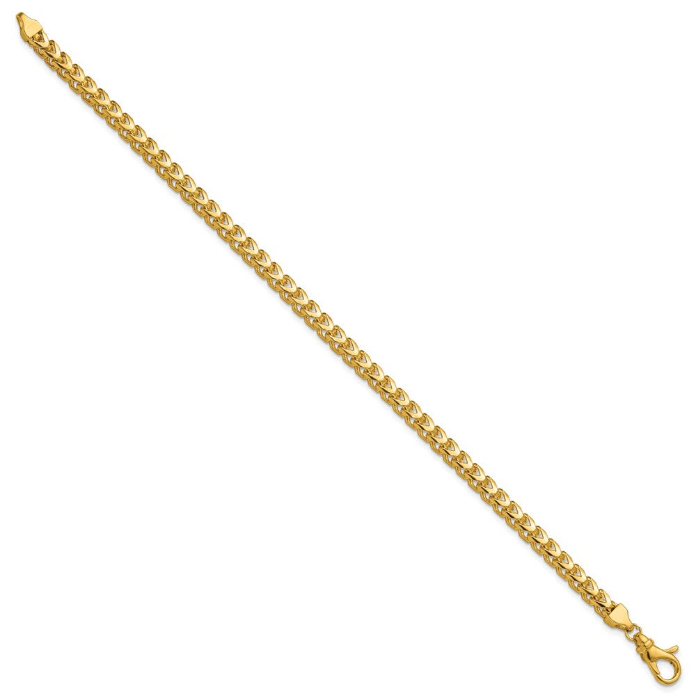 14K Yellow Gold 9 Inch 3.7mm Franco With Fancy Lobster Clasp Chain Bracelet