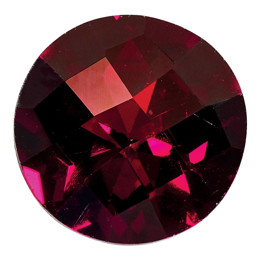 Gemstone Garnet Aa Quality 9mm Round Checkerboard