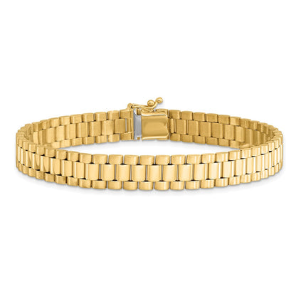 8 Inch 14K Men'S Satin And Polished 8In Link Bracelet