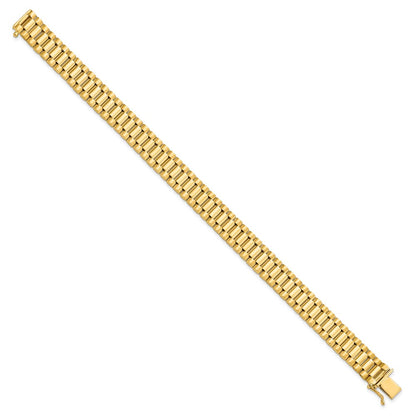 8 Inch 14K Men'S Satin And Polished 8In Link Bracelet