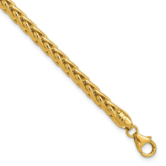8.5 Inch 14K Polished 8.5In Wheat Chain Bracelet