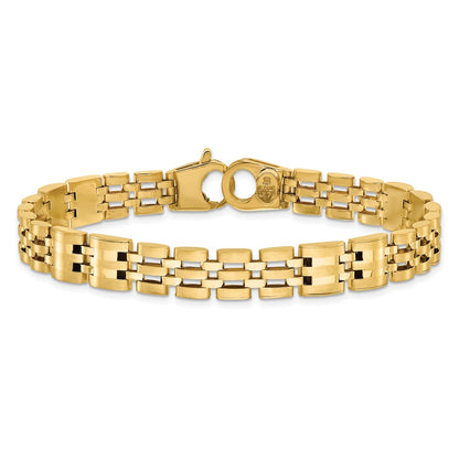 8.5 Inch 14K Satin And Polished Men'S Link Bracelet