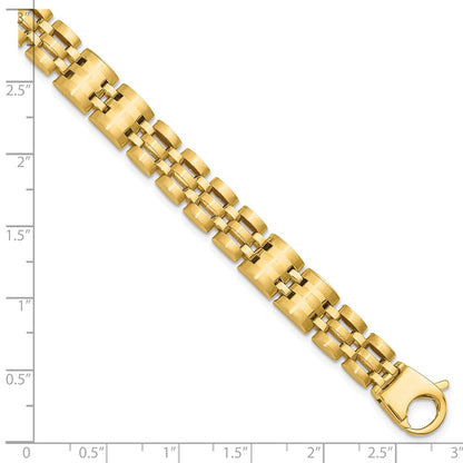 8.5 Inch 14K Satin And Polished Men'S Link Bracelet