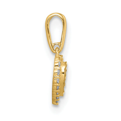 14k Yellow Gold 14k Madi K CZ Diamond Cut Heart Pendant