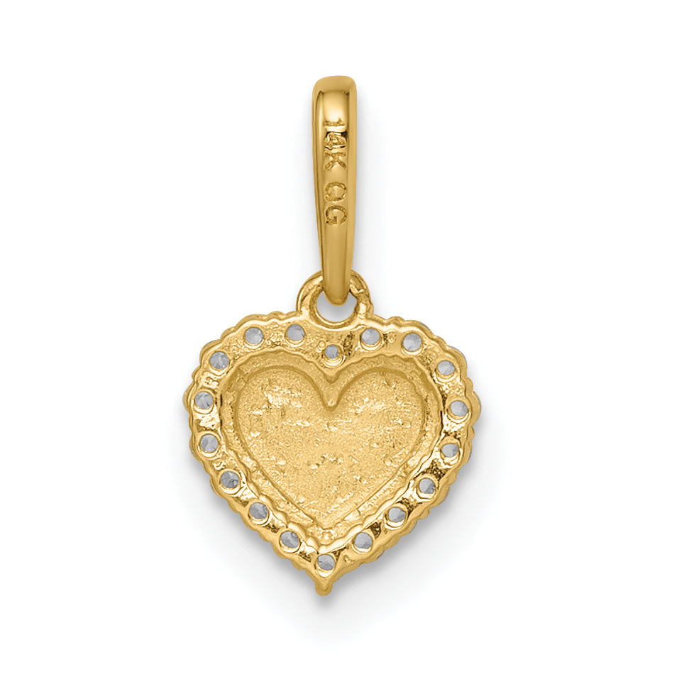 14k Yellow Gold 14k Madi K CZ Diamond Cut Heart Pendant