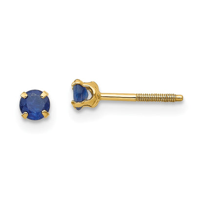 14K Yellow Gold Madi K 3mm Sapphire Birthstone Earrings