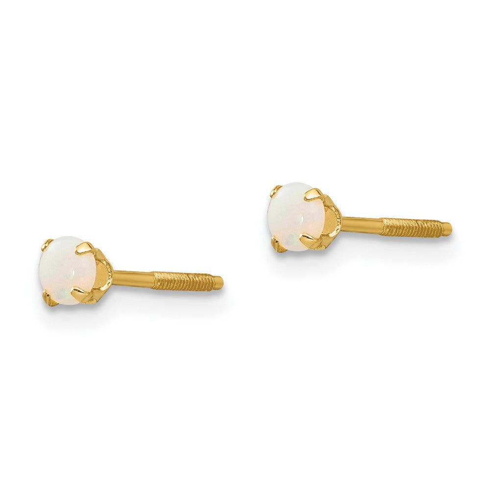 14K Yellow Gold Madi K 3mm Opal Earrings
