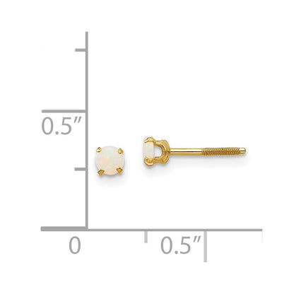 14K Yellow Gold Madi K 3mm Opal Earrings