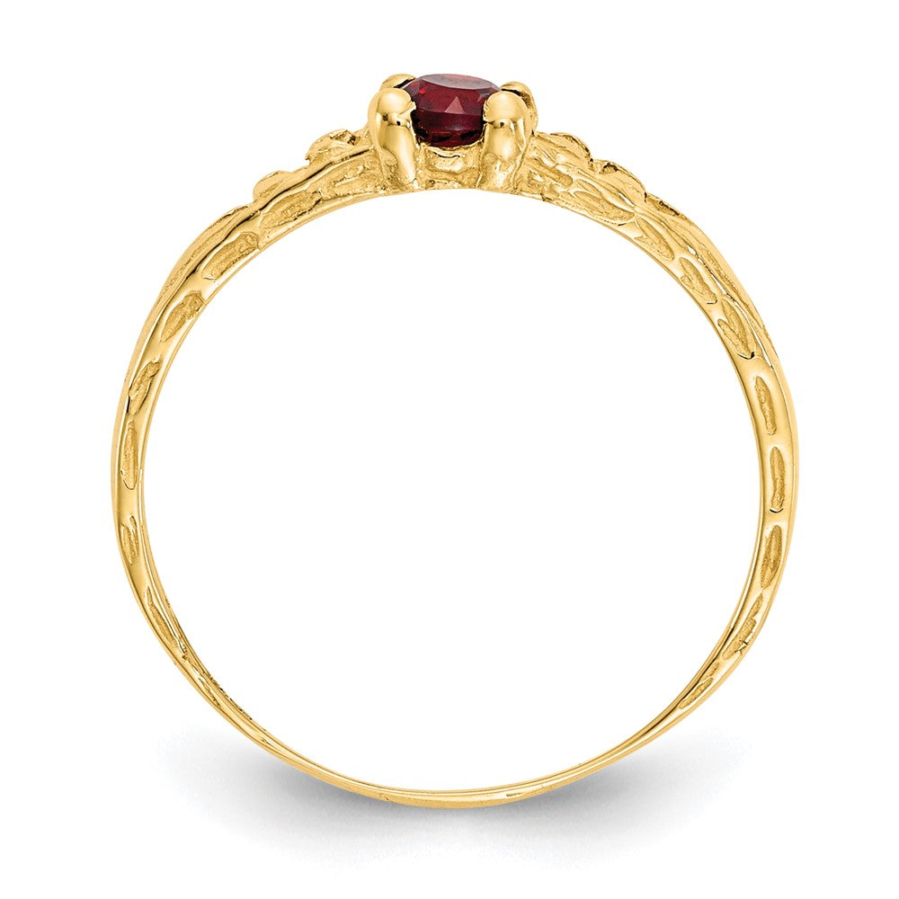 14K Yellow Gold Madi K 3mm Garnet Birthstone Baby Ring