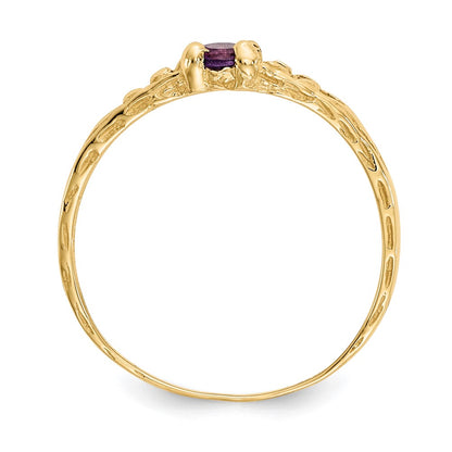14K Yellow Gold Madi K 3mm Amethyst Birthstone Baby Ring