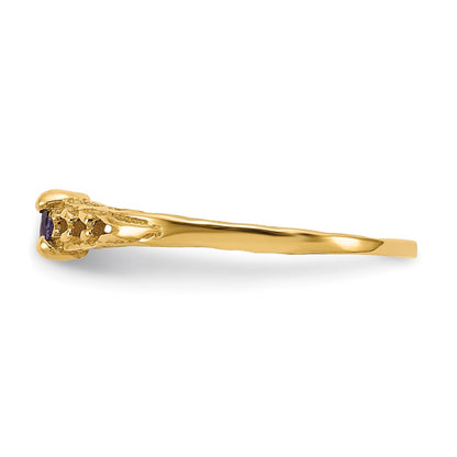 14K Yellow Gold Madi K 3mm Amethyst Birthstone Baby Ring