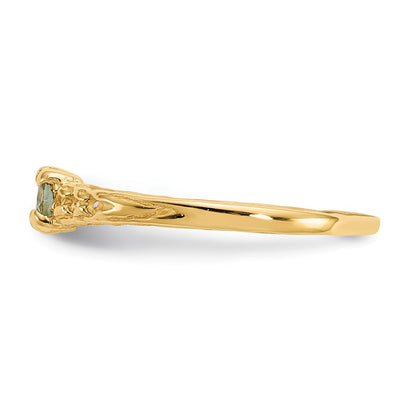14K Yellow Gold Madi K 3mm Aquamarine Birthstone Baby Ring