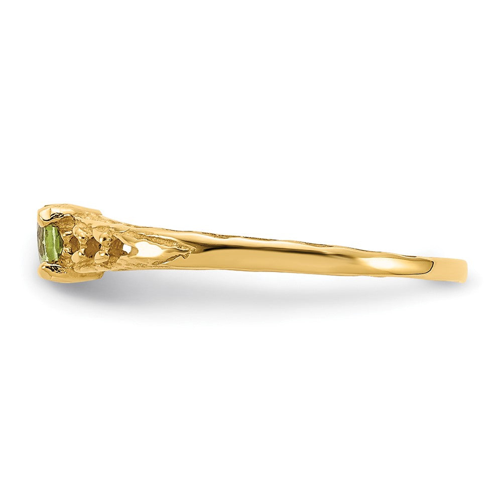 14K Yellow Gold Madi K 3mm Peridot Birthstone Baby Ring