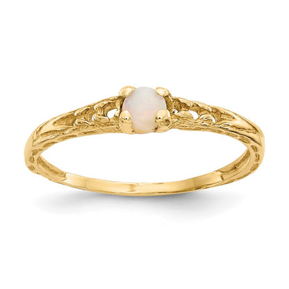 14K Yellow Gold Madi K 3mm Opal Birthstone Baby Ring