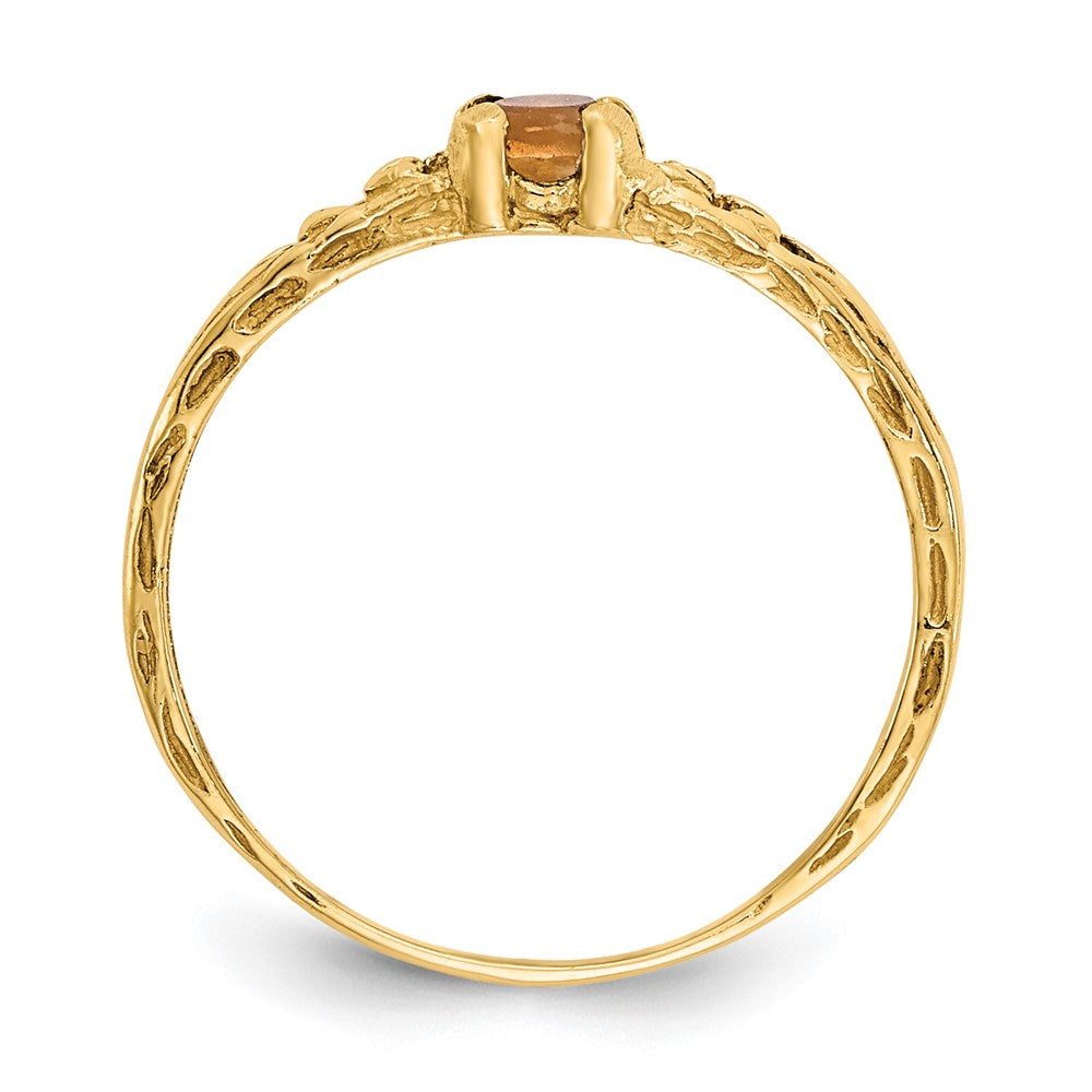 14K Yellow Gold Madi K 3mm Citrine Birthstone Baby Ring