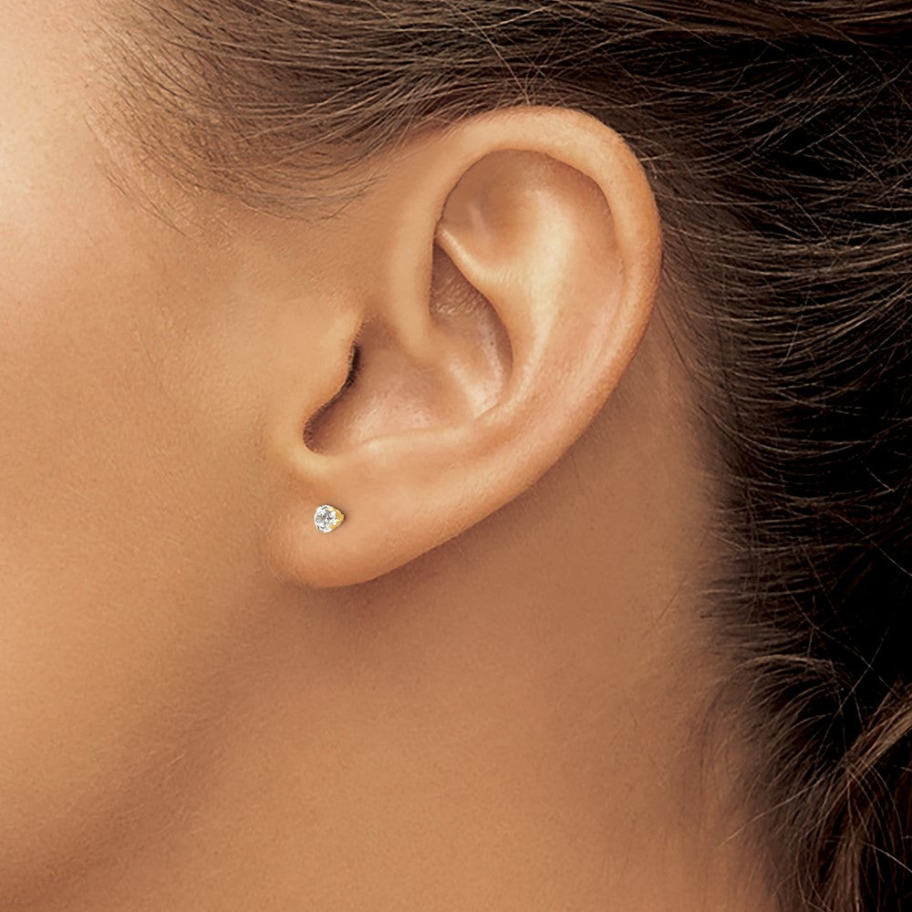 14K Yellow Gold Madi K 3mm Cz Earrings