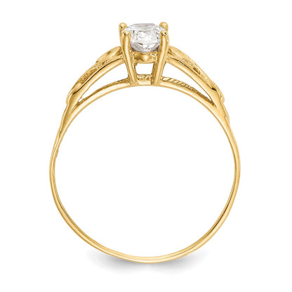 14K Yellow Gold Madi K Synthetic White Spinel Ring