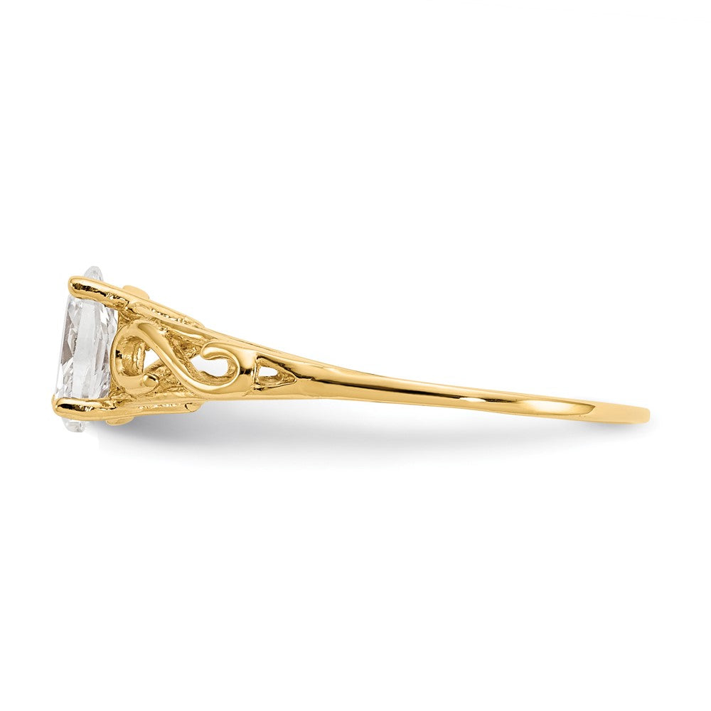14K Yellow Gold Madi K Synthetic White Spinel Ring