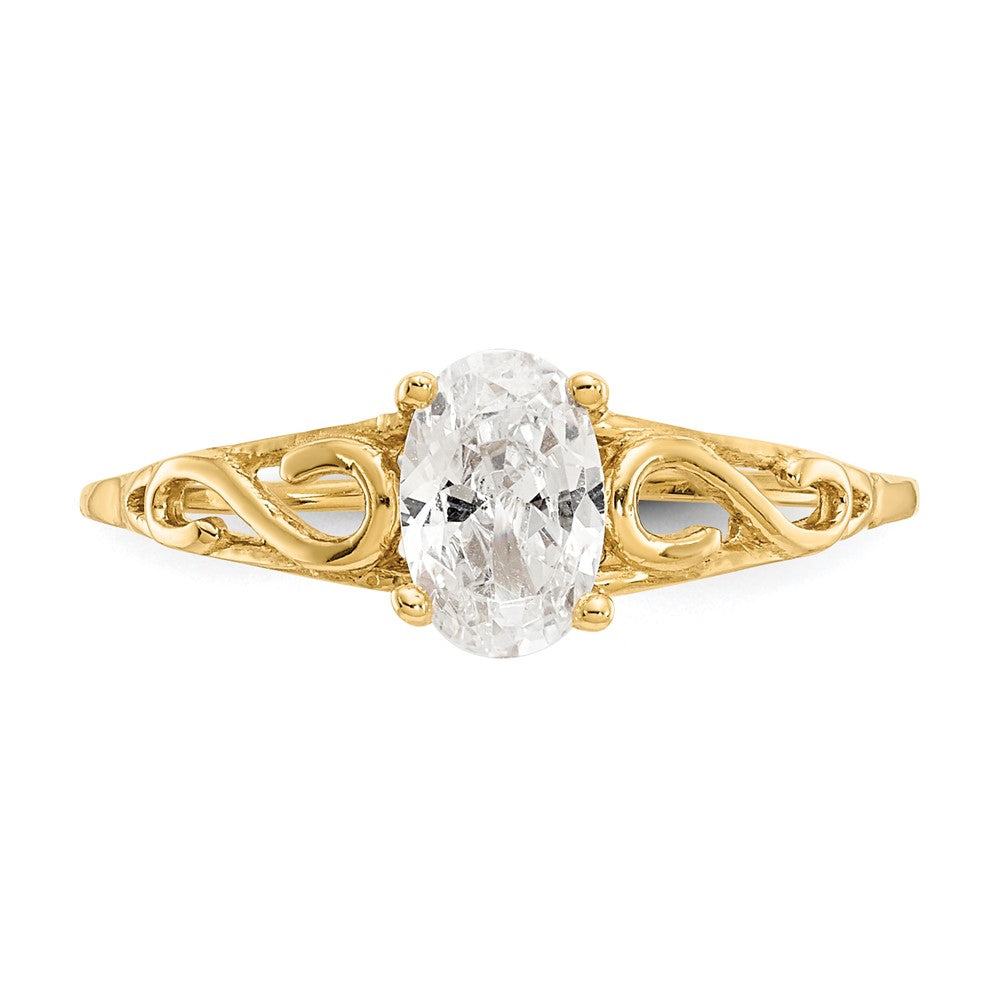 14K Yellow Gold Madi K Synthetic White Spinel Ring