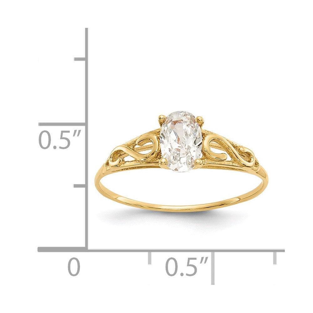 14K Yellow Gold Madi K Synthetic White Spinel Ring