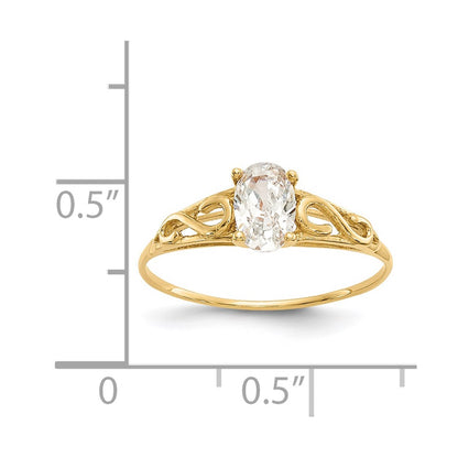 14K Yellow Gold Madi K Synthetic White Spinel Ring
