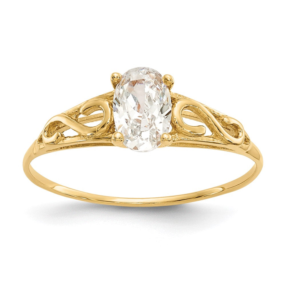 14K Yellow Gold Madi K Synthetic White Spinel Ring