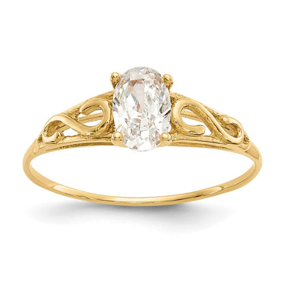 14K Yellow Gold Madi K Synthetic White Spinel Ring
