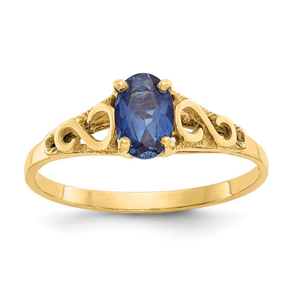 14K Yellow Gold Madi K Synthetic Sapphire Spinel Ring
