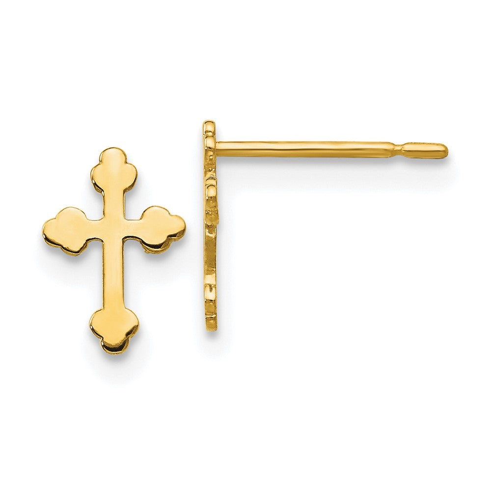 14K Yellow Gold Madi K Children'S Cross Post Earrings