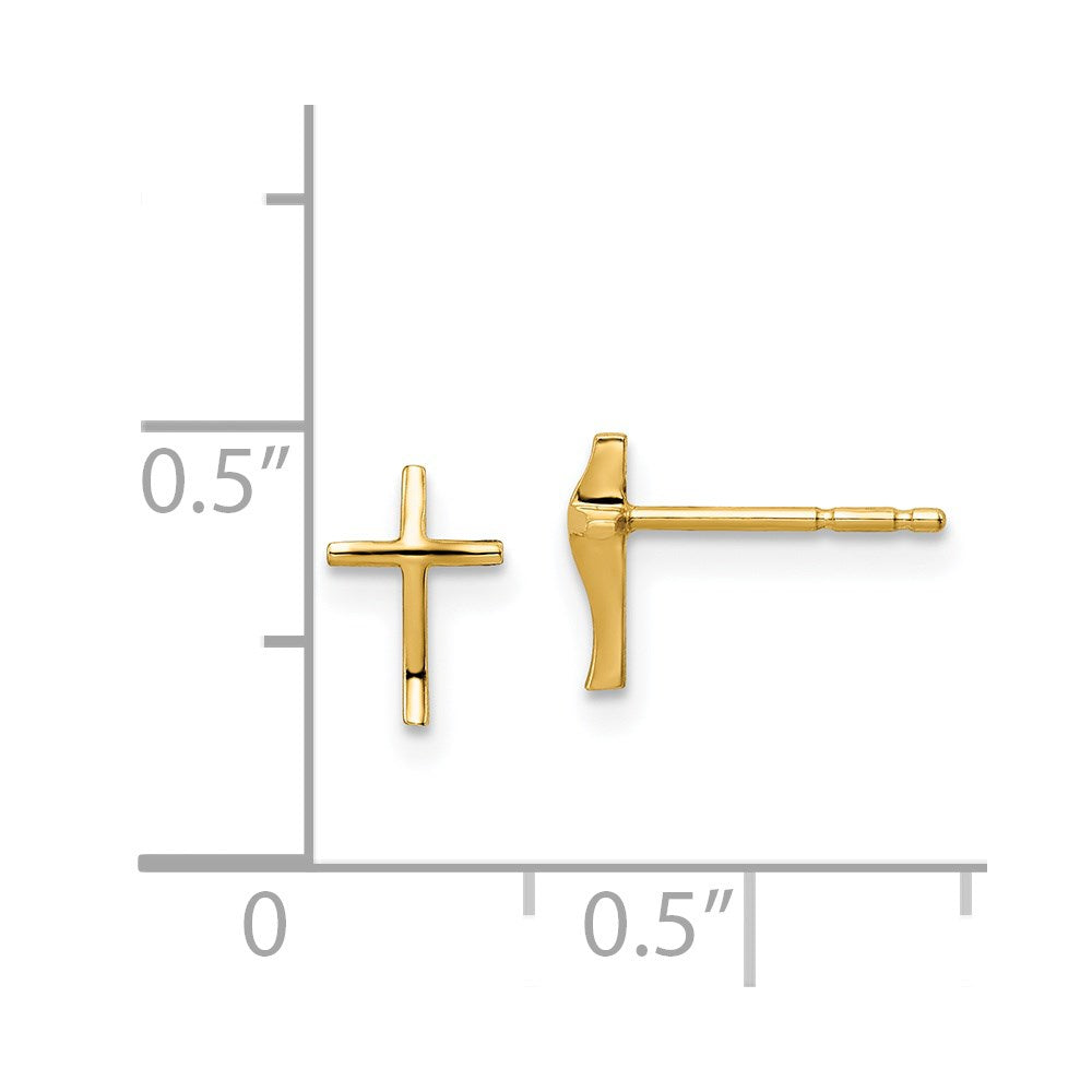 14K Yellow Gold Madi K Cross Post Earrings