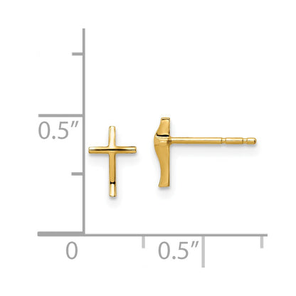 14K Yellow Gold Madi K Cross Post Earrings