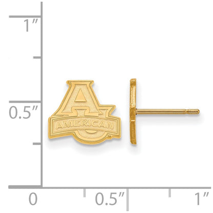 Gold Plated Sterling Silver Logoart American University Extra Small Post Earrings