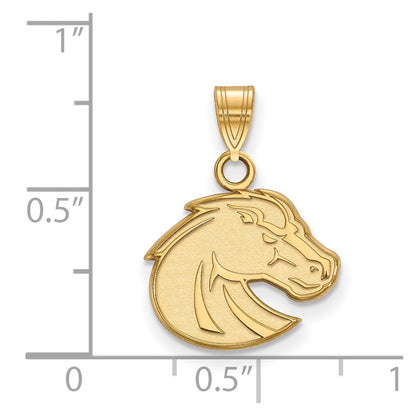 Gold Plated Sterling Silver Logoart Boise State University Bronco Small Pendant