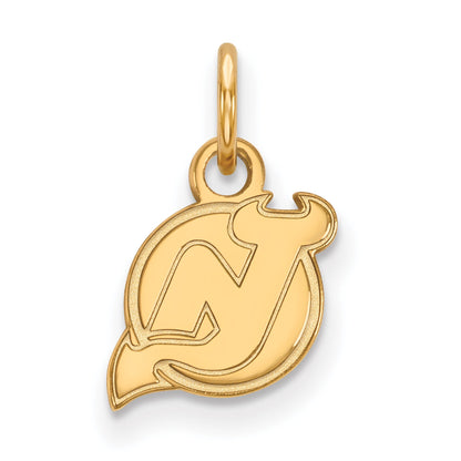10K Yellow Gold Nhl Logoart New Jersey Devils Extra Small Pendant