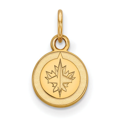 10K Yellow Gold Nhl Logoart Winnipeg Jets Extra Small Pendant