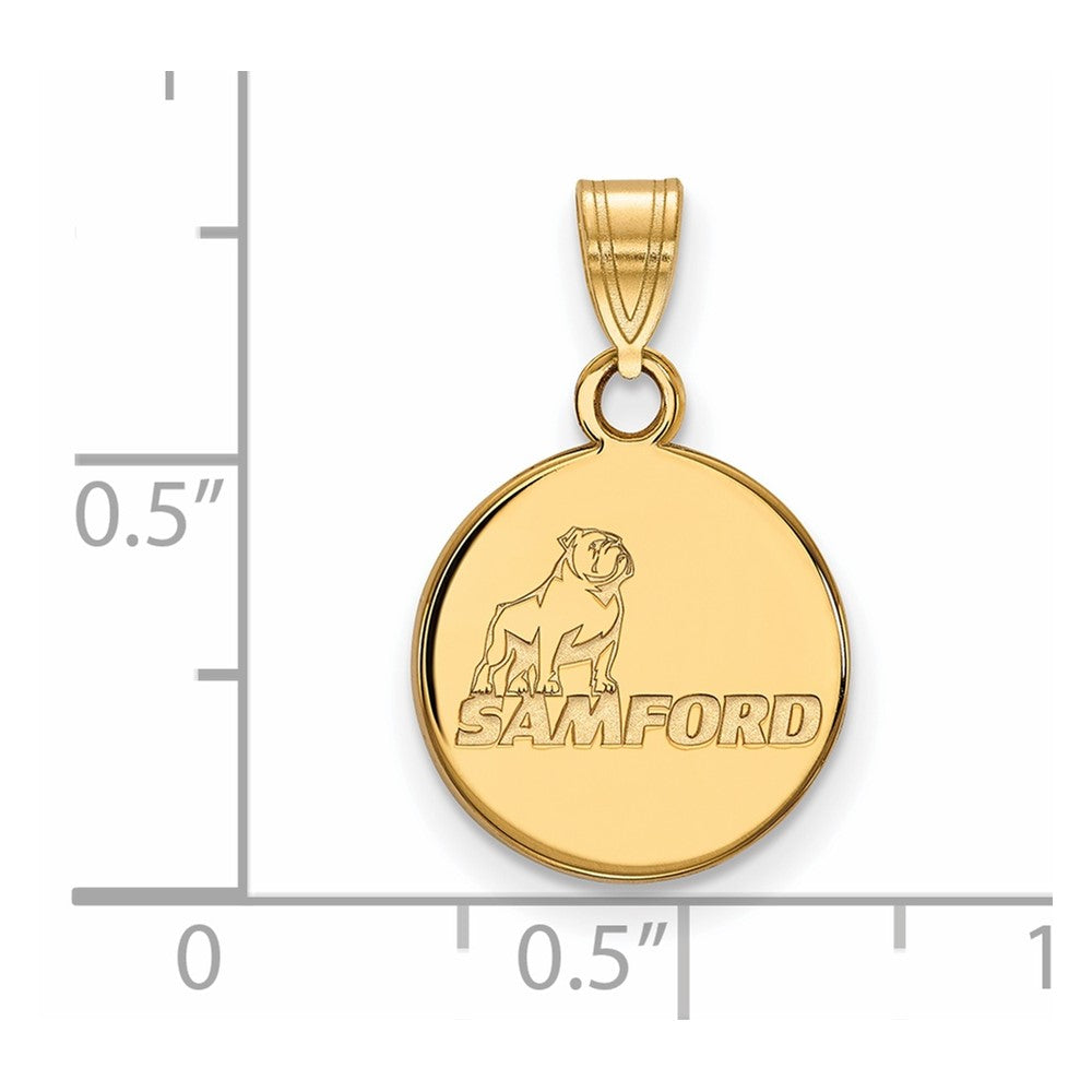10K Yellow Gold Logoart Samford University Small Disc Pendant